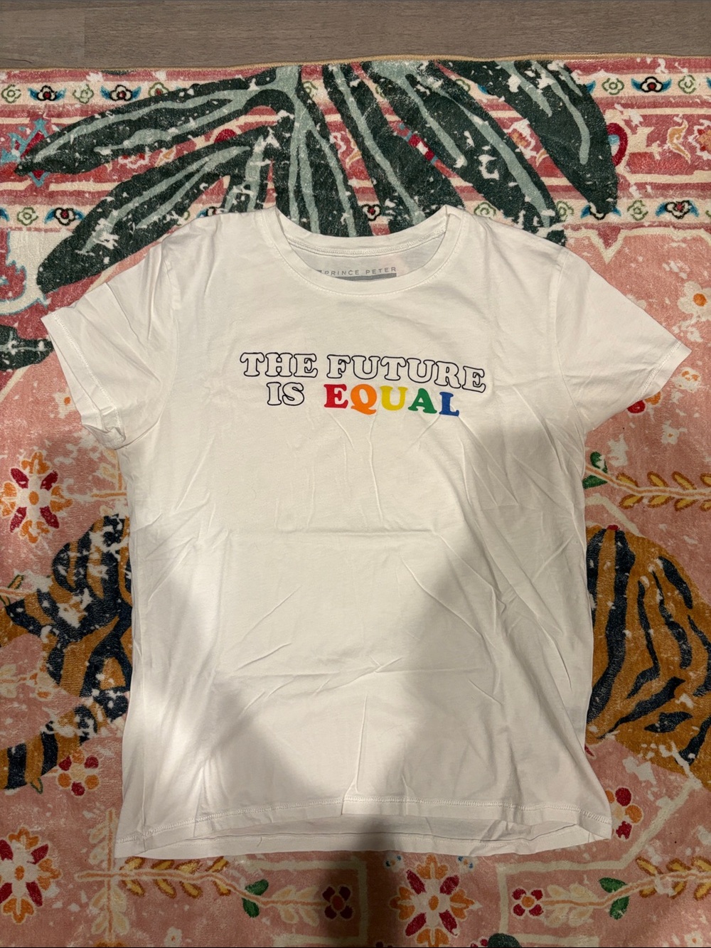 Prince Peter Collection White Tee with Rainbow "THE FUTURE IS EQUAL" Graphic